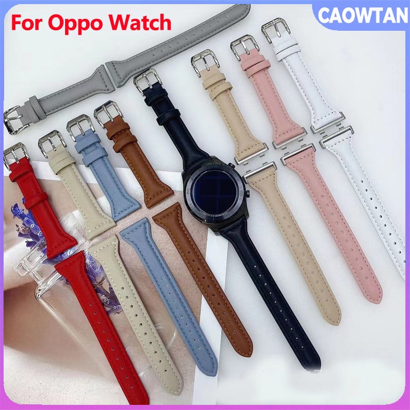適用於 Oppo Watch 2 42/46 毫米 Oppo watch3/3pro 錶帶的時尚軟皮環