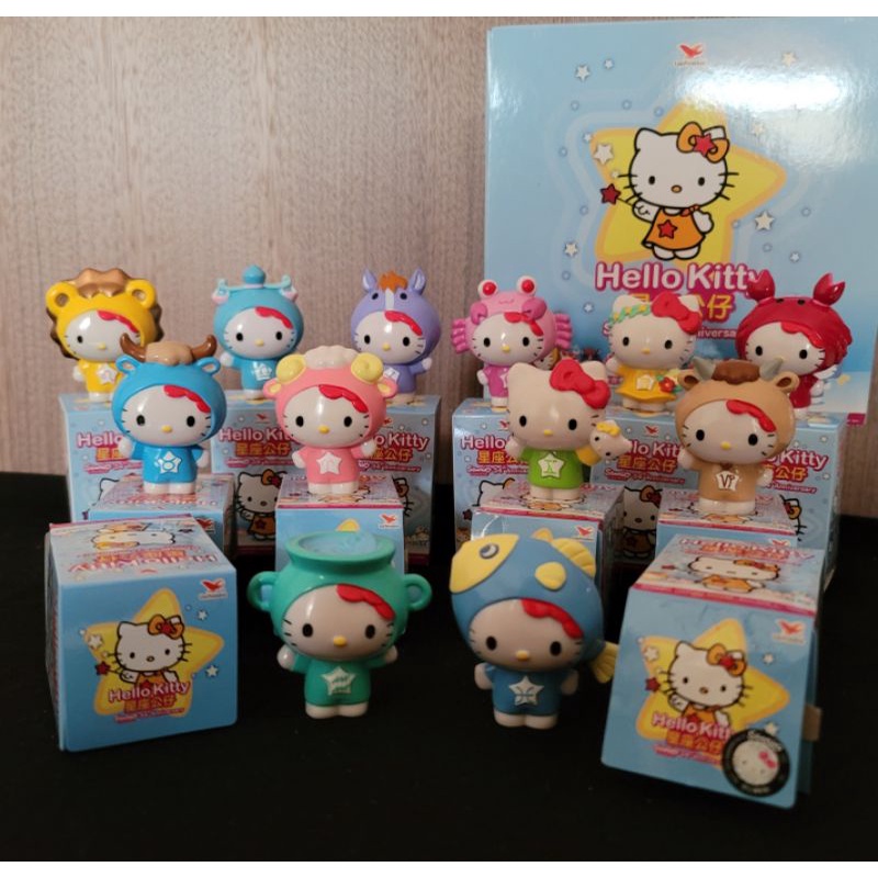 統一2009 Hello Kitty 12星座公仔  高約5.5~6cm（三麗鷗34週年 授權台灣限定販賣）；超可愛！
