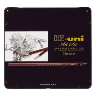 日本製 UNI BALL 三菱鉛筆 Hi Uni 六角 Art Set 22種硬度(10H到10B) [HUAS]