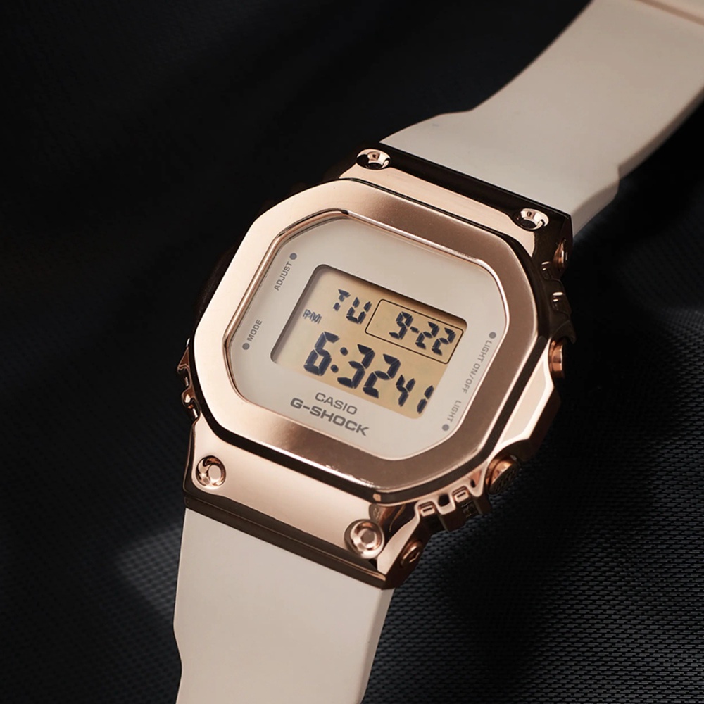 【CASIO】G-SHOCK WOMEN GM-S5600UPG-4 金屬系列/38mm/玫瑰金/公司貨