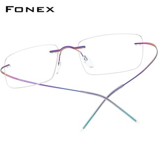 Fonex 無框鈦眼鏡男士新款無框眼鏡框女士光學眼鏡 F85707