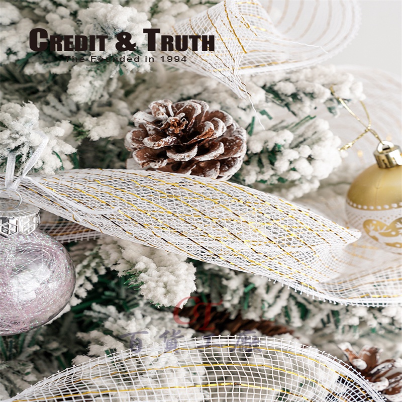 【C.T】聖誕絲帶 26公分漁網紗 聖誕樹裝飾 網帶 精品絲帶 綢帶