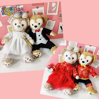 🍭卡娃衣🍭40釐米雪莉玫公仔著替達菲熊玩偶衣服結婚情侶款婚紗套裝娃娃衣服