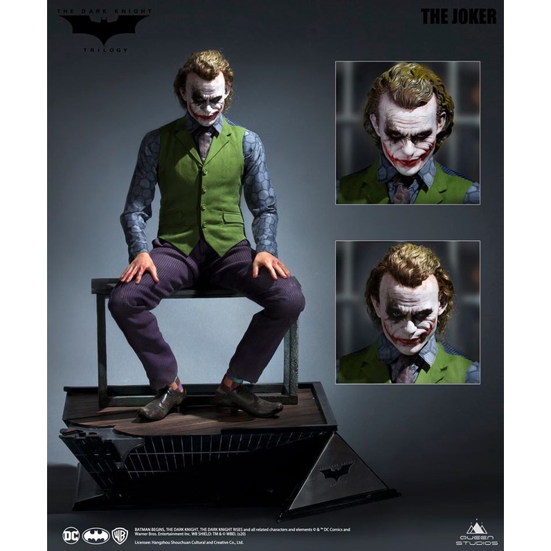 Queen Studios 小丑 植髮版全身雕像 【 蝙蝠俠 】 1/3比例 希斯萊傑 JOKER 非 Hot Toys