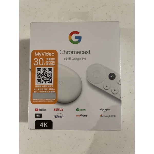 Google Chromecast(支援Google TV,4K-白)