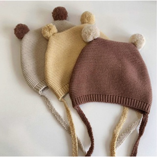 毛毛球球針織帽-【現貨】Ins秋冬新款女寶寶嬰兒可愛毛毛球球針織毛帽