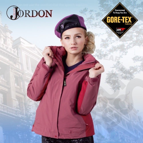 8折【橋登 Jordon】女款 GORE-TEX+鵝絨二合一外套.兩件式防水羽絨外套/輕量保暖風雨衣_栗紅_1096