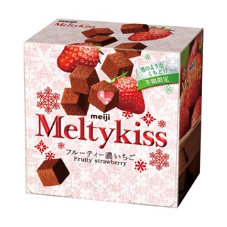 meiji明治 Meltykiss 夾餡巧克力 草莓風味 52g【Donki日本唐吉訶德】可可製品