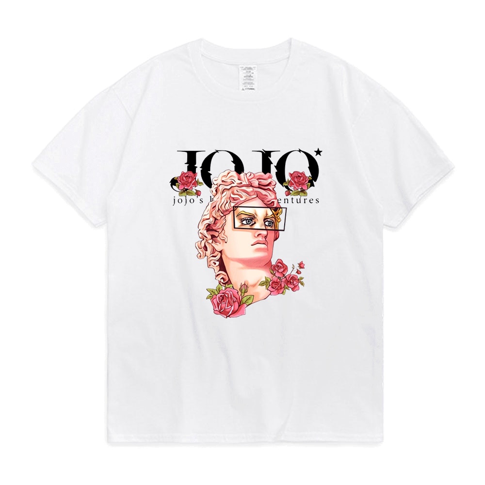 日本 Jojo 奇妙冒險動漫 T 恤男士女士卡哇伊 Jojo 圖形 T 恤青少年漫畫短袖 T 恤男女通用 JJEU