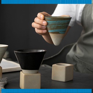 *匠心*精品 復古咖啡杯 日式和風復古杯 創意杯子 漏斗陶瓷杯 ins風 情侶杯 日式粗陶 馬克杯【匠心】