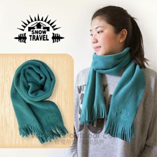 【SNOW TRAVEL】台灣製 XThermolite 聚熱加寬加長雙層透氣保暖圍巾(僅100g)_藍綠色_VO-30