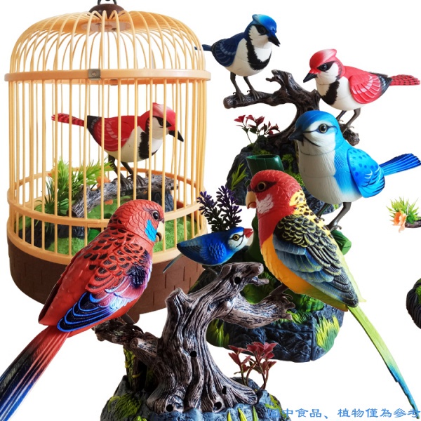 迪迪百貨店3 🔥仿真鳥 現貨🔥電動小鳥 會飛鳥 籠聲控感應鳥 會叫會動唱歌仿真鸚鵡兒童玩具聲控鳥
