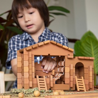 美國 GuideCraft 建築旅行-西式鄉村 3Y+ 幼兒園教具 教具 積木 兒童玩具 學習教具