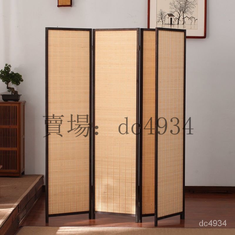 新中式竹編屏風 客廳擋闆臥室移動折屏 簡約現代 折疊隔斷墻遮擋傢用 45AI