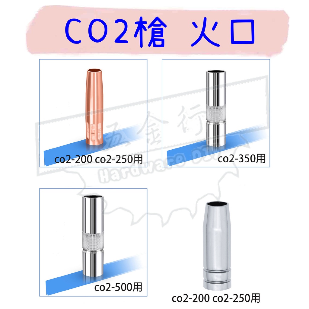 【五金行】火口 CO2機 200A 250A 350A 500A 火嘴 噴火嘴 電焊機 氬焊機 切割機 CO2槍 CO2