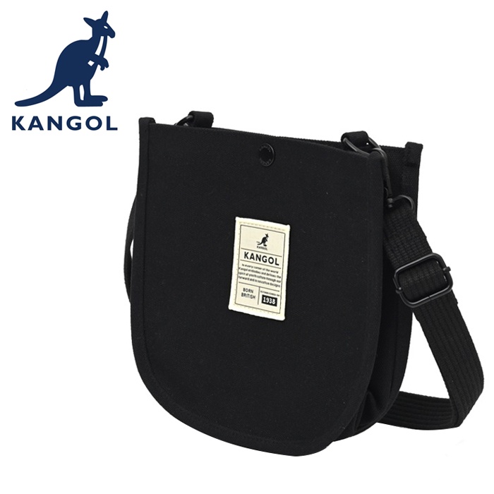 KANGOL 英國袋鼠 帆布 側背包 斜背包 62551717 黑色 深灰 淺卡其