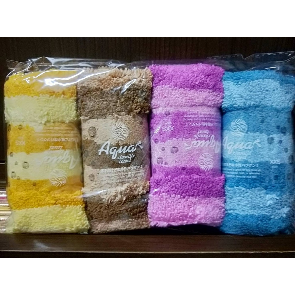 百鈴雪尼爾Aqua繽紛色彩舒適巾-小毛巾