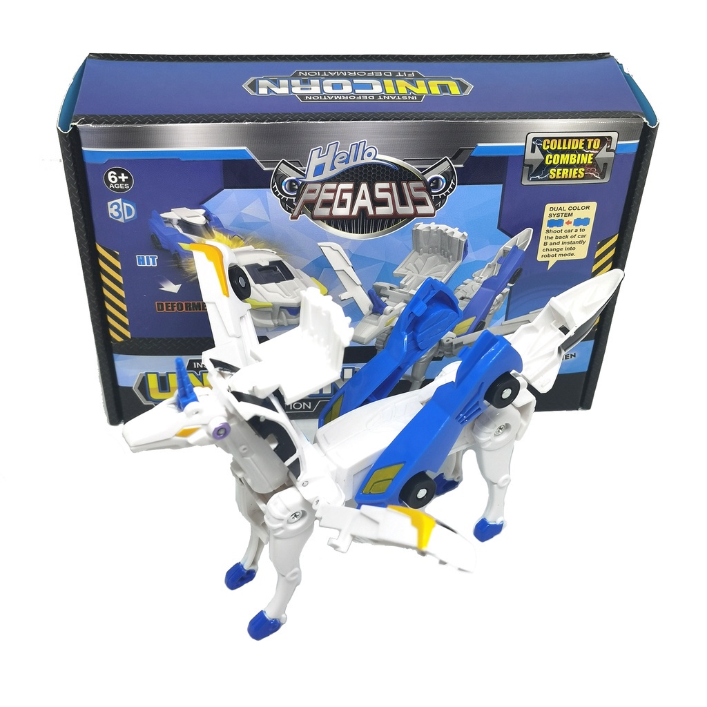 Hello Carbot 碰撞變形機器人可動人偶魔術飛翼獨角獸飛馬變形汽車機器人玩具