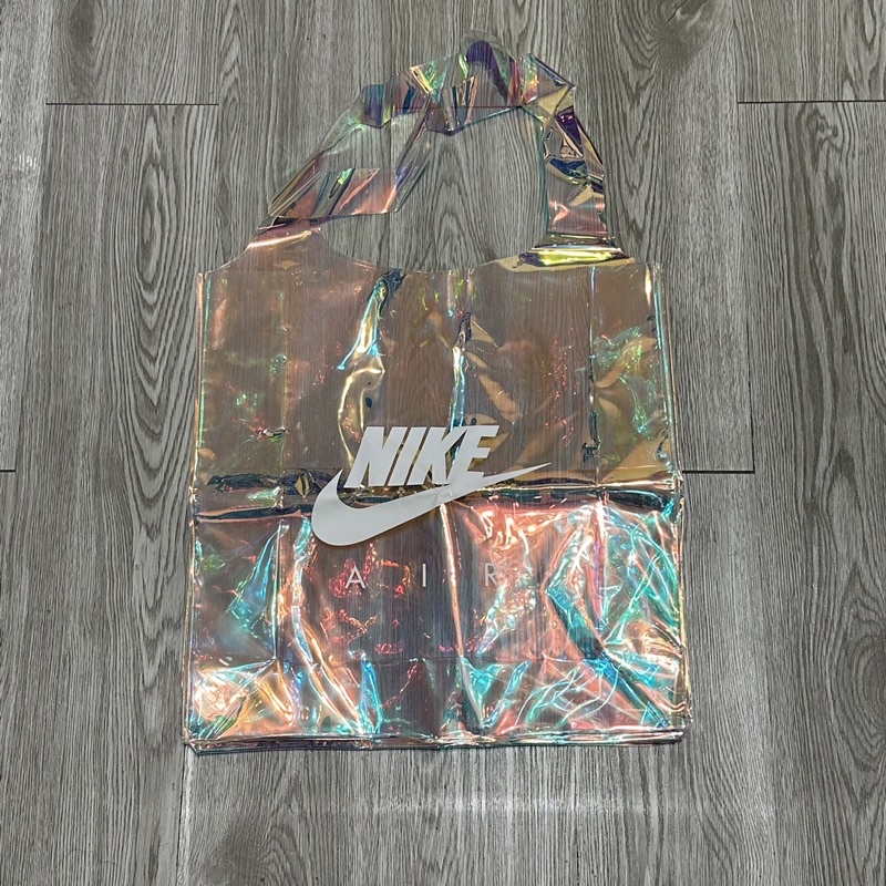 NIKE AIR Bag 金色炫彩透明款 手提袋 環保購物袋