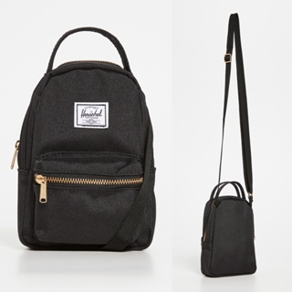 Herschel Supply Nova Crossbody 黑色 金屬拉鍊 帆布 防潑水 小包 女包 側背包 現貨