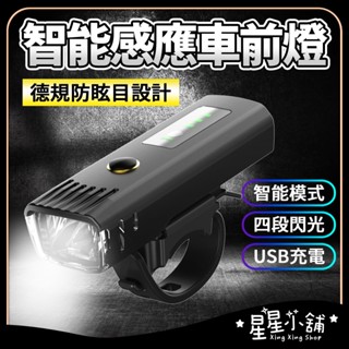 臺灣現貨 自行車USB充電手電筒 自行車前燈 單車燈 單車前燈 單車燈 自行車燈 腳踏車燈 自動感光燈 星星小舖