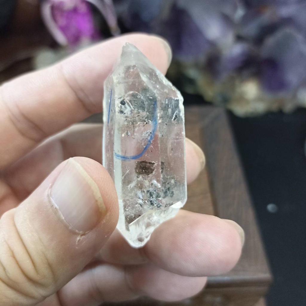 飛水晶-79雙尖水膽水晶原礦