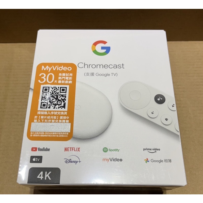 Google Chromecast 4K 白 支援 Google TV