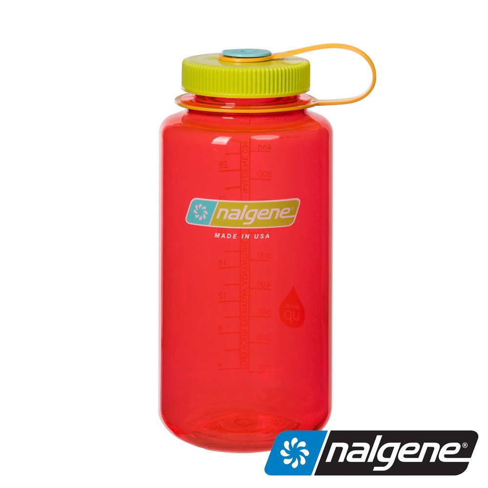 【美國 Nalgene】1000cc寬口水壺 Tritan『石榴』2178-2066