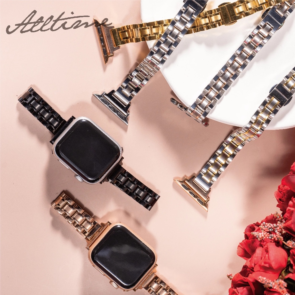 【AllTime】細版柔光相間不鏽鋼 Apple watch通用錶帶 Ultra S11 S10 S9 S8 S7 SE