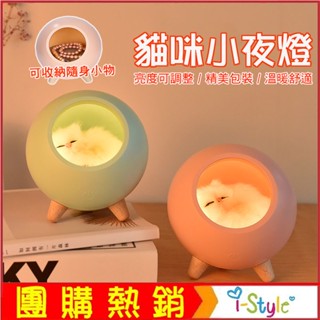 (臺灣現貨出清)貓咪小夜燈 小寵屋氛圍燈 LED卡通檯燈 USB小夜燈 交換禮物 【FA01020】i-style