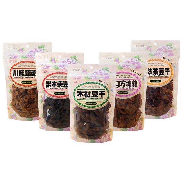 惠香 一口方塊乾／川味麻辣干／木材／黑木柴／素沙茶豆干(300g) 【小三美日】DS009810