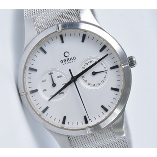 台北自售:丹麥OBAKU時尚極簡設計中性腕錶金屬編織錶帶