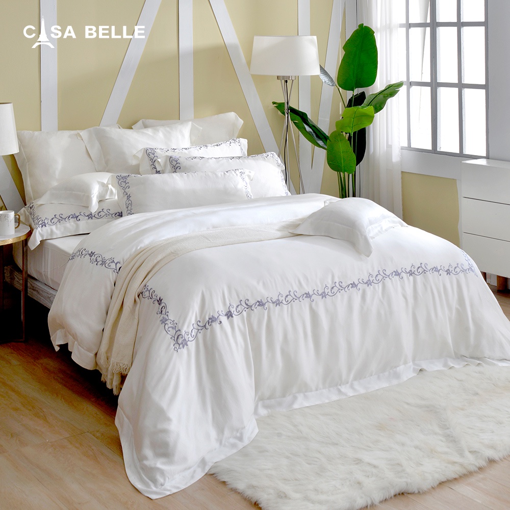 CASA BELLE 1000織天絲 兩用被床包組 雙/加/特 格蕾寢飾 維爾克 共三色 刺繡 防蹣抗菌 吸濕排汗