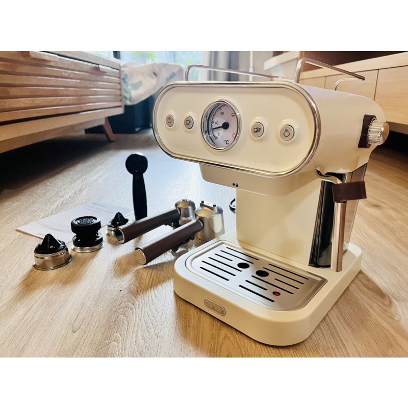 Osner韓國歐紳 | DMO 復古義式雙膠囊咖啡機 - 復古白(近全新）