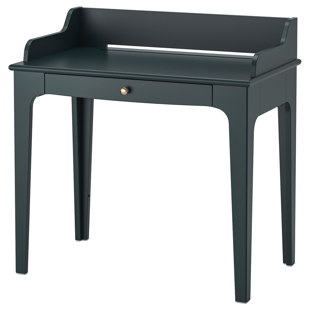 北歐IKEA宜家LOMMARP書桌工作桌附抽屜化妝台/深藍綠色/90x54x90/二手八成新/原$4899特$3500