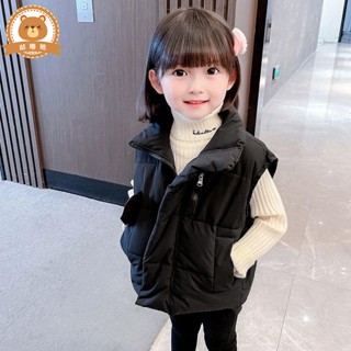 童背心 女童背心 兒童馬甲 女童馬甲冬季外穿背心外套洋氣兒童羽絨棉馬夾秋冬裝寶寶加厚坎肩