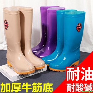 時尚雨鞋 35-41碼牛筋底高筒 雨鞋女 加絨保暖防滑水鞋 膠鞋 中筒 雨天防水雨靴