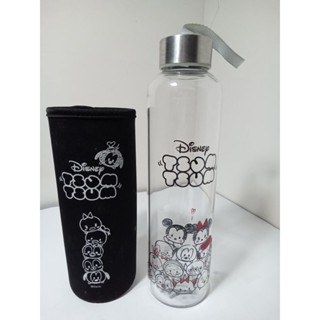 〔全新〕迪士尼 Disney Tsum Tsum 玻璃材質 550ml 水壺 手繪塗鴉款