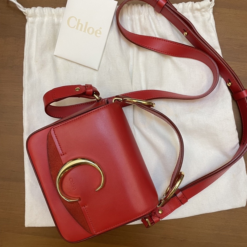 chloe c bag mini-紅