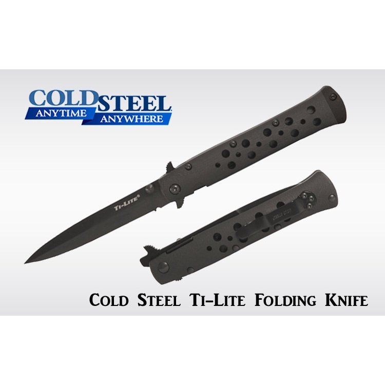 【angel 精品館 】Cold Steel Ti-Lite新款4"G10柄黑刃折刀CTS-XHP鋼26AGST