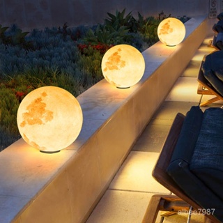 柱頭燈戶外庭院圍墻燈現代簡約圓球星球月亮氛圍燈別墅大院月球燈