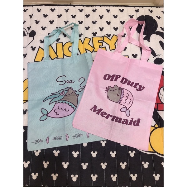 HU 美單 mermaid offduty pusheen 貓咪 托特包