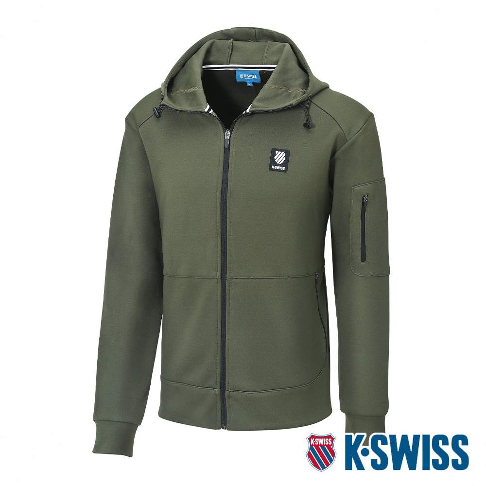 K-SWISS PF Hoody Jacket連帽運動外套-男-橄欖綠