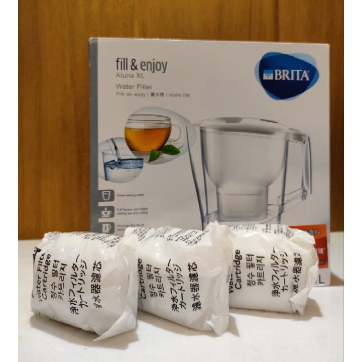 全新公司貨 【BRITA】Aluna XL愛奴娜濾水壺(內含1入濾芯)，另加贈3顆全效型濾心，1壺4濾心