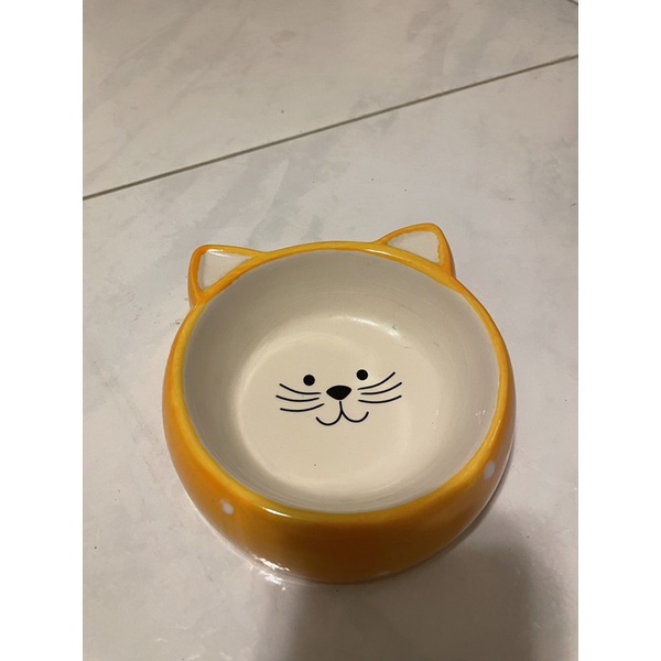 給@nini貓咪形狀寵物陶瓷碗（二手但乾淨無損）