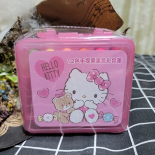 Hello Kitty 三麗鷗 手提盒裝12色果凍彩色筆