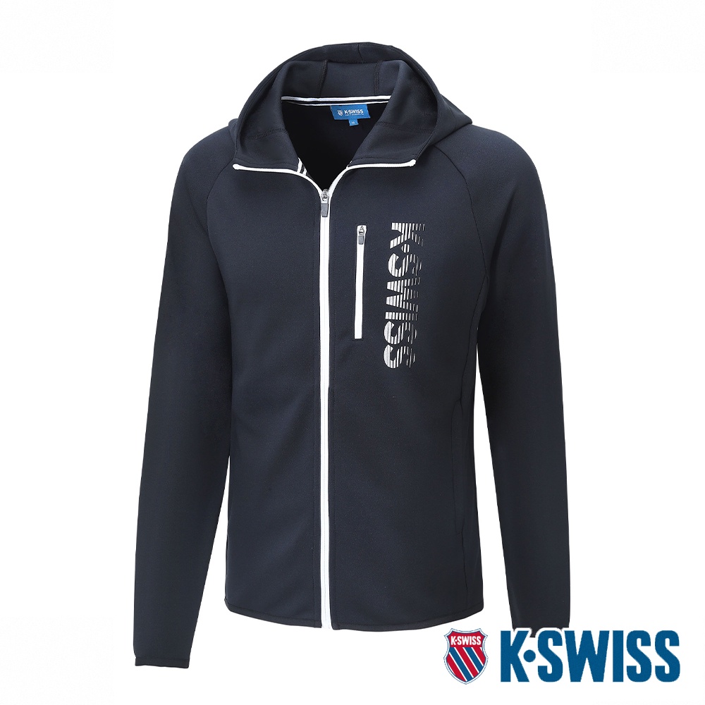 K-SWISS PF Raglan Jacket連帽運動外套-男-黑