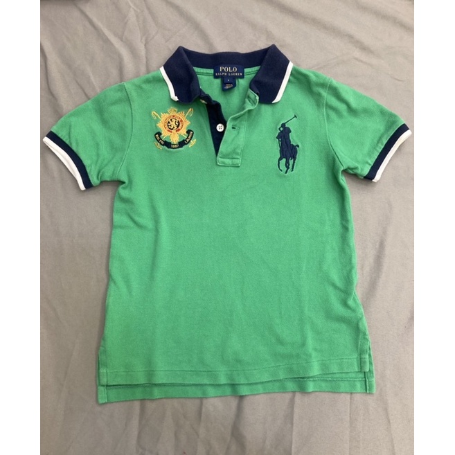 (二手）Ralph Lauren 小童5T (Toddler )大馬POLO衫短袖-草綠色