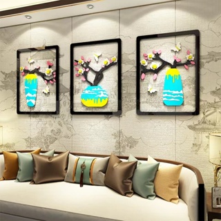 【DAORUI】中國風亞克力貼紙 亞克力壁貼 花朵貼紙 客廳餐廳牆面貼畫 房間裝飾佈置