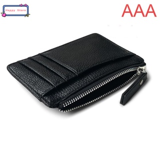 Image of thu nhỏ Men Wallet Solid Color Textured PU Zipper Card Holder Mini C #6